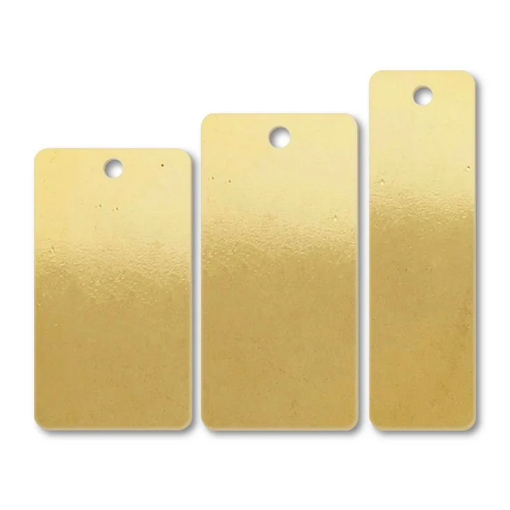 Brass Rectangular Two Holes Engraved Tags
